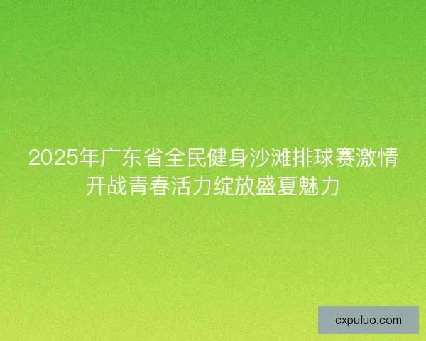 2025年广东省全民健身沙滩排球赛激情开战青春活力绽放盛夏魅力
