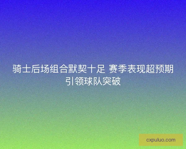 骑士后场组合默契十足 赛季表现超预期引领球队突破